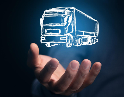 Cargo truck driving on highway